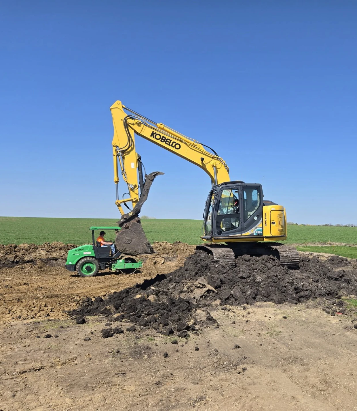 Construction site with heavy machinery